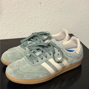 ADIDAS Samba ADV Shoes - Silver Green, Wonder White & Gum